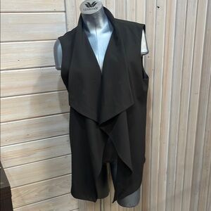 White House Black Market Asymmetrical Black Sleeveless Tunic